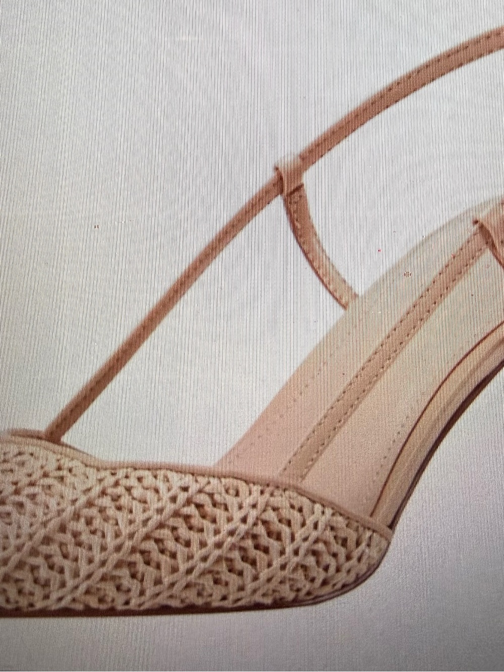 Marc Fisher Nude Woven Pointed Slingback Heels